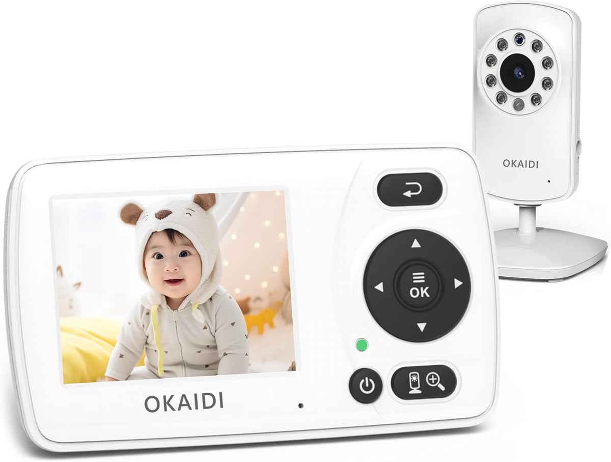 Video Baby Monitor with Camera and Audio, 2.4'' Portable Travel Baby Monitor No WiFi, Infrared