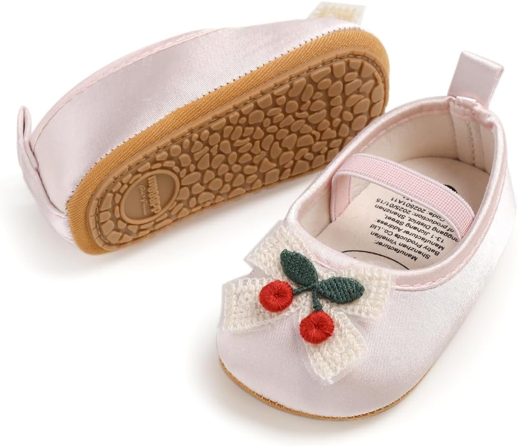 Baby Shoes Mary Jane Flats Non Slip Soft Sole Infant Toddler Sneakers First Walkers Party Christmas