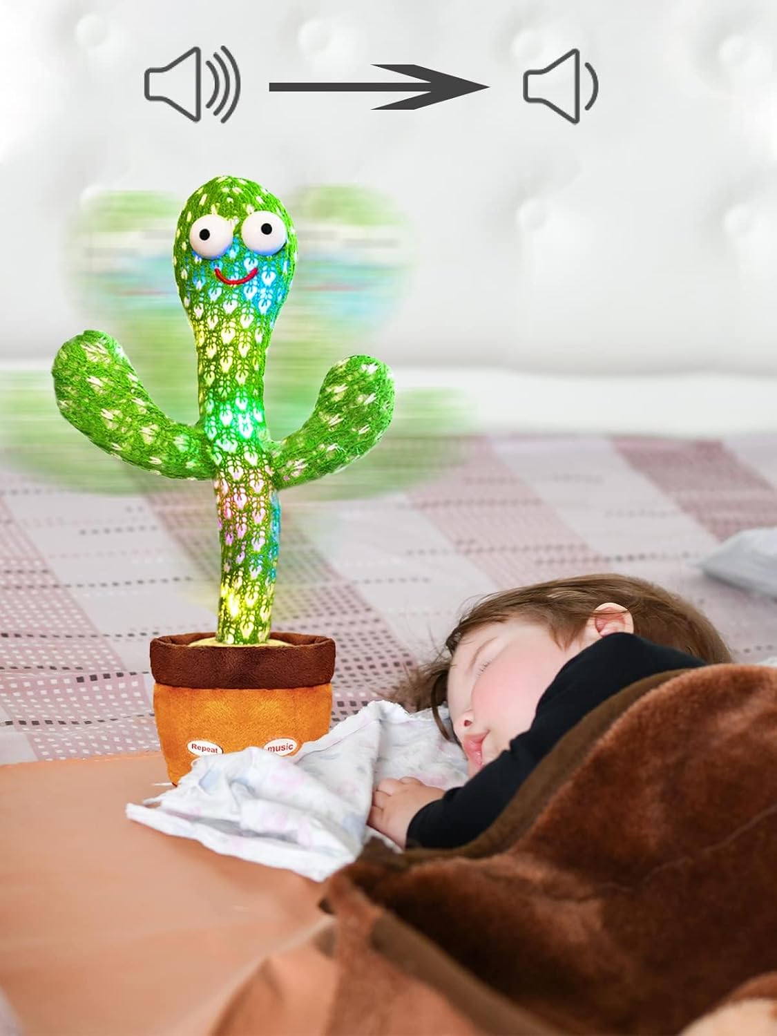 Cactus Baby Toy can be Adjusted Volume, Dancing Singing Musical Gift with LED Light. Baby Toy for