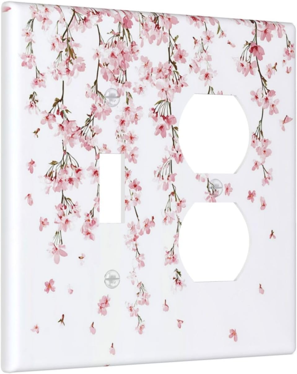 Wallplates Sakura Plant Floral Pink Flowers 1 Toggle 1 Duplex Switch Plate Electrical Gfci
