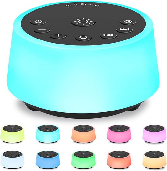 Color Noise Sound Machines with 10 Colors Night Light 25 Soothing Sounds and Sleep White Noise