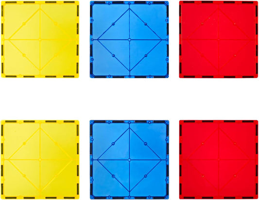 Gemmicc 6 PCS Large Magnetic Tiles,Jumbo Magnet Base Plates,STEM Magnetic Building Blocks for Kids