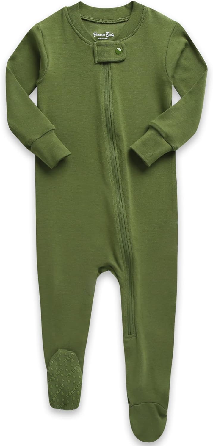 VAENAIT BABY Infant Toddler Boys Girls Footed One-Piece Sleep and Play Premium Modal Pajamas 1-2