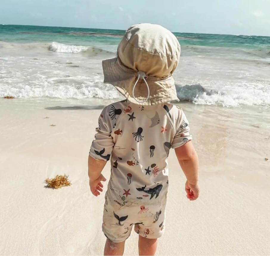 Boys One Piece Swimsuit Whale Dolphin Bathing Suit Zipper Rash Guard Kid Short Sleeve Swimwear