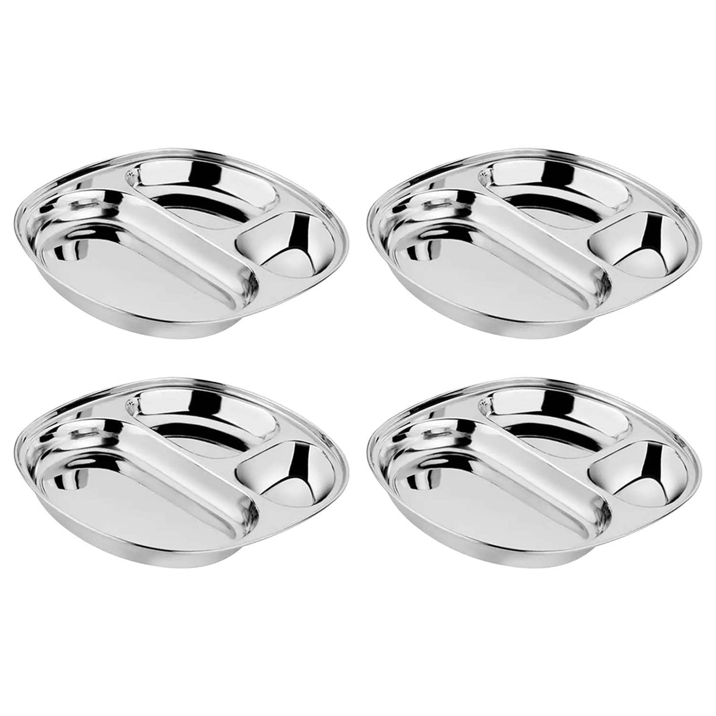 Ahimsa Stainless Steel Plates for Kids - Divided Plates for Toddlers, Pediatrician Designed, Non