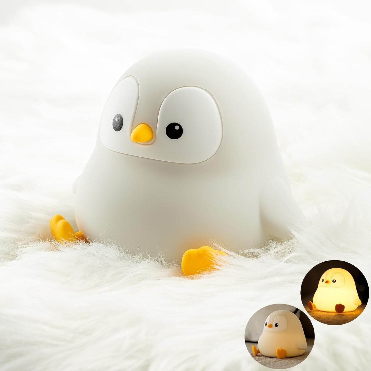 Penguin Night Light for Kids, Cute Penguin Lamp Silicone Baby Nursery Night Lamp, Dimmable Squishy