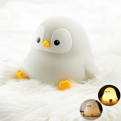 Penguin Night Light for Kids, Cute Penguin Lamp Silicone Baby Nursery Night Lamp, Dimmable Squishy