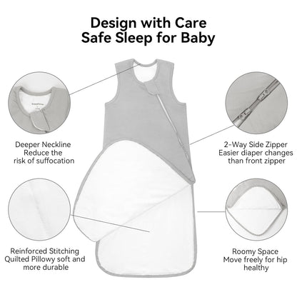 BubblePanda Rayon Made from Bamboo Sleep Sack 0-6 Months 0.5 Tog Soft Newborn Sleep Sack 3-6 Months