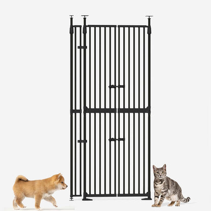 Glaf 74" Extra Tall Cat Gat, 30.31-38.19" Wide Adjustable Cat Door Pressure Mounted Pet Gate with