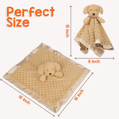 Loveys for Babies, Soft Dog Baby Security Blanket Lovies for Babies, Stuffed Animals Blankie for