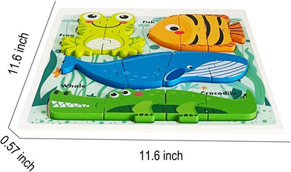 Wooden Toddler Puzzles Ages 1-3,Montessori Jigsaw Puzzle for Toddlers 1-3,Learning Toys for Kids
