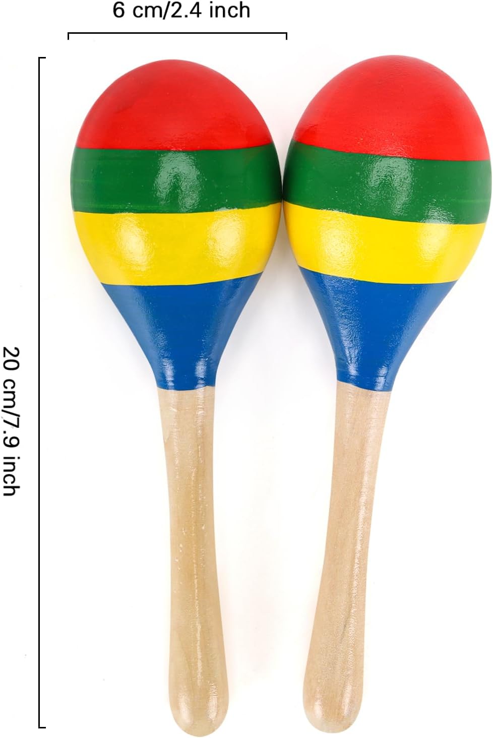 2 Pcs Maracas, Hand Percussion Rattles for Kids, Wooden Rumba Shaker Hand Musical Instruments with