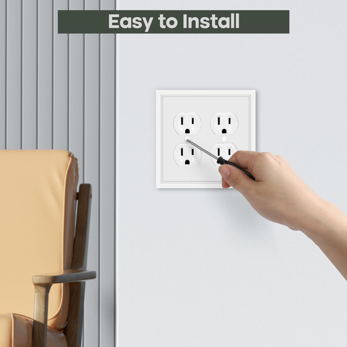 Double Duplex Outlet Cover Wall Plate White Classic Decorative Duplex Receptacle Cover Electrical