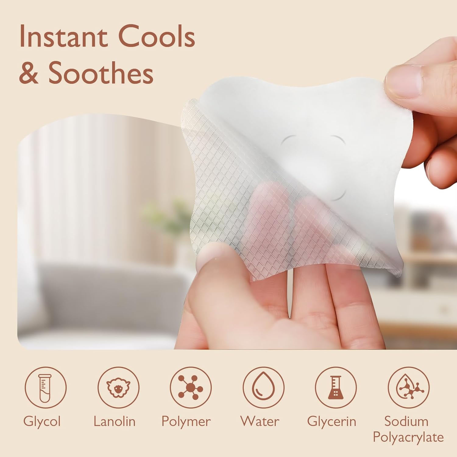 Cooling Nipple Pads for Breastfeeding: Hydrogel Gel Pad Instant Cooling Relief | Promotes Healing