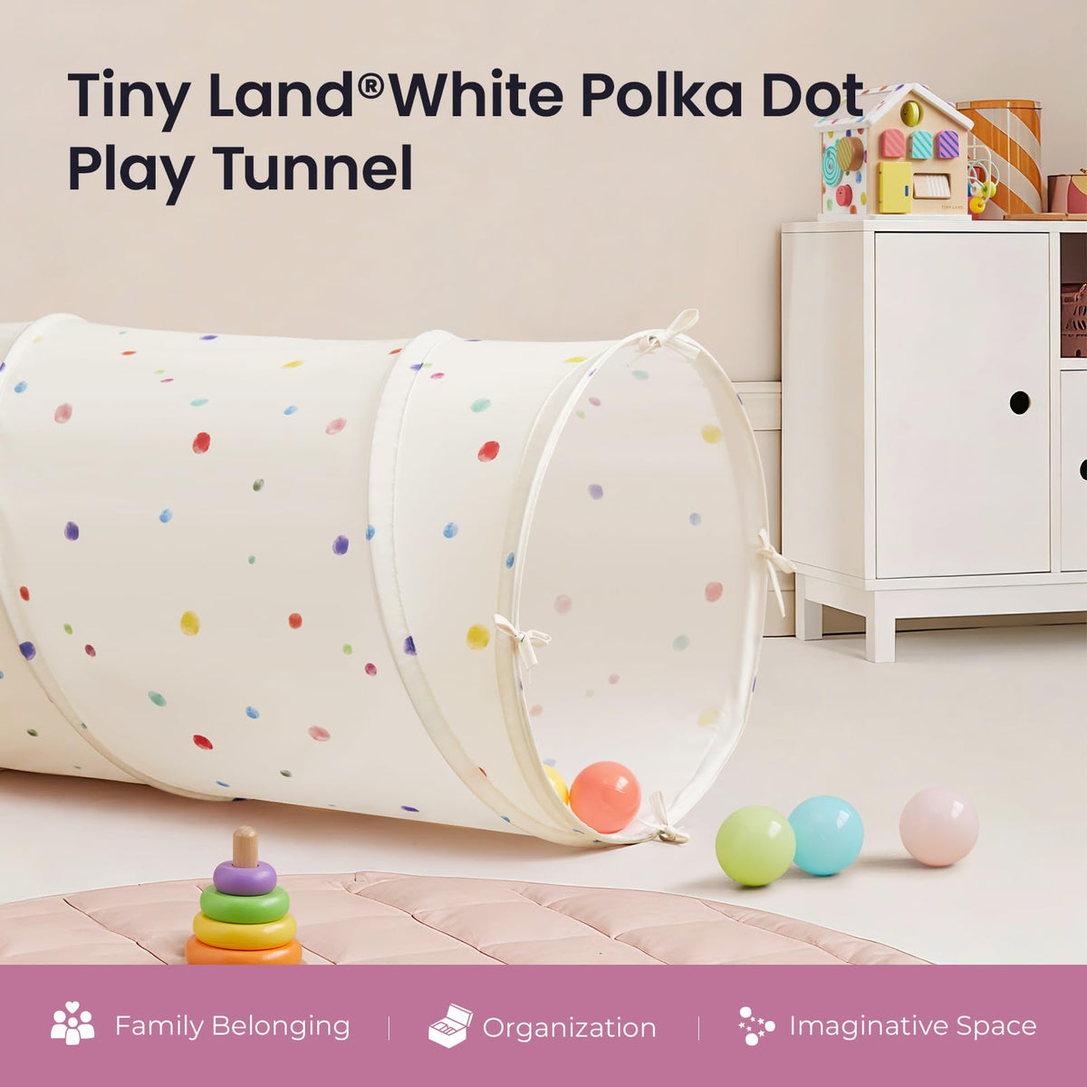 Tiny Land Kids Play Tunnel with Storage Bag for Toddlers and Baby