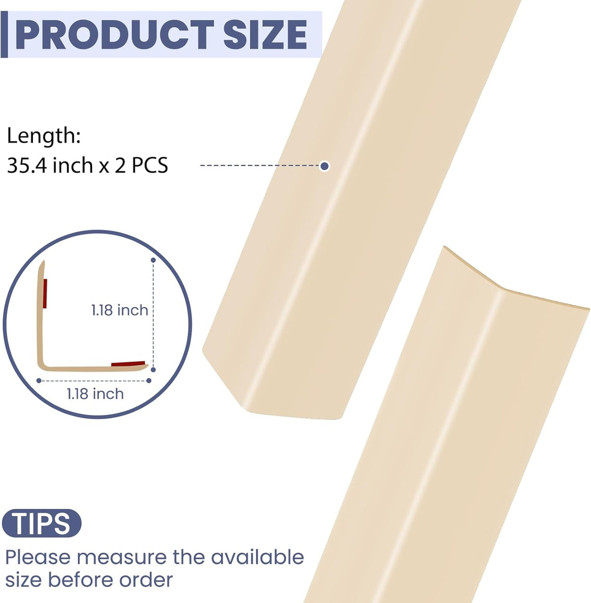 2PCS Wall Corner Protectors Guards - Self Adhesive Corner Protector & Corner Guards for Walls Edge