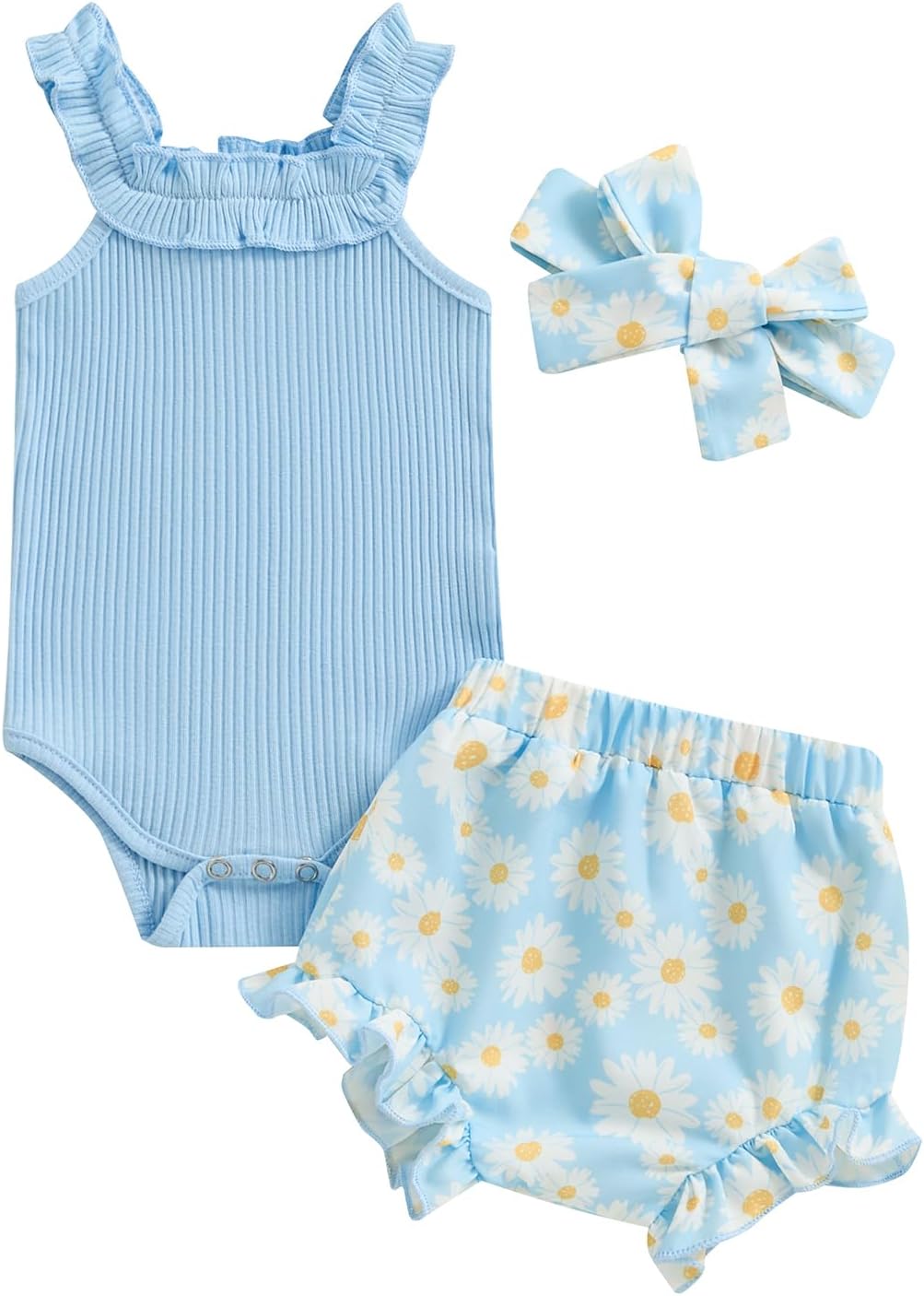 fhutpw Baby Girl Clothes Summer Cute Outfits 3 6 12 18 Months Spaghetti Strap Romper & Floarl