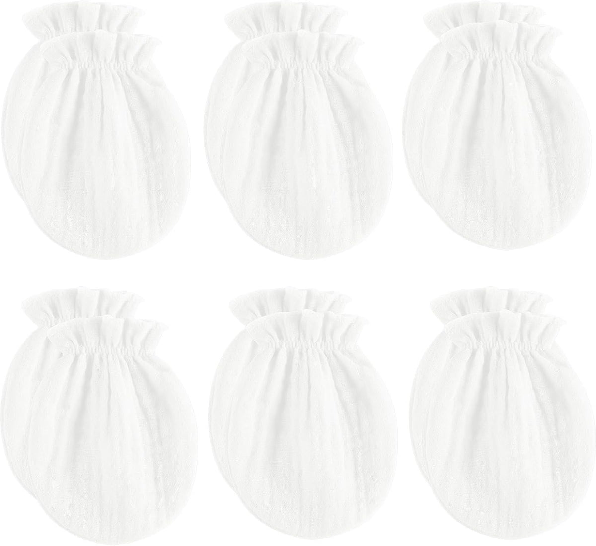 Newborn Mittens No Scratch 100% Cotton Mitts Boy Girl baby mittens 0-6 months 6 Pack