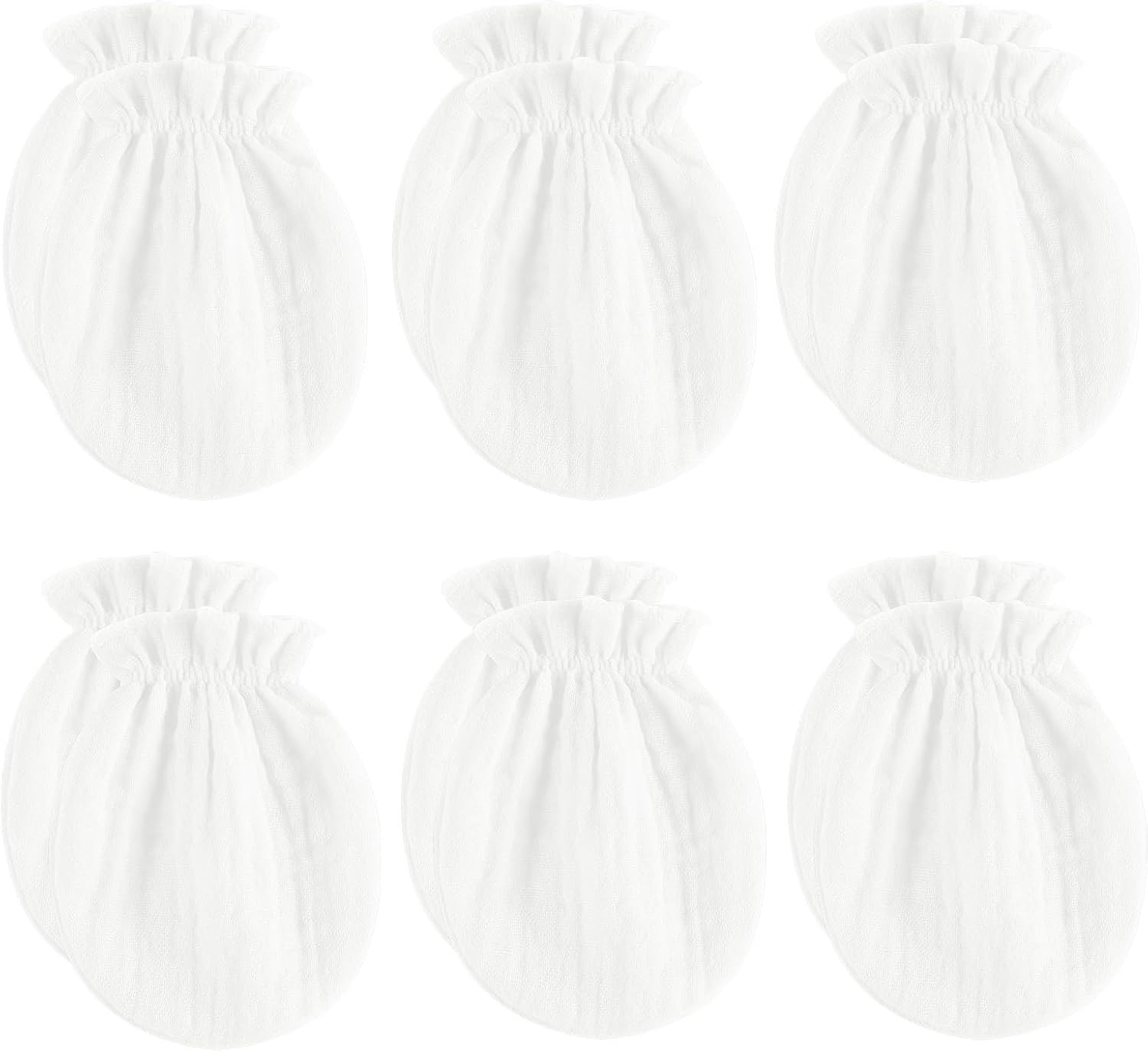 Newborn Mittens No Scratch 100% Cotton Mitts Boy Girl baby mittens 0-6 months 6 Pack