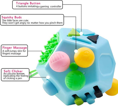 12 Sided Cube Toys,Fidget Toys Relief Stress and Anxiety Depression Anti for Kids and Adults with