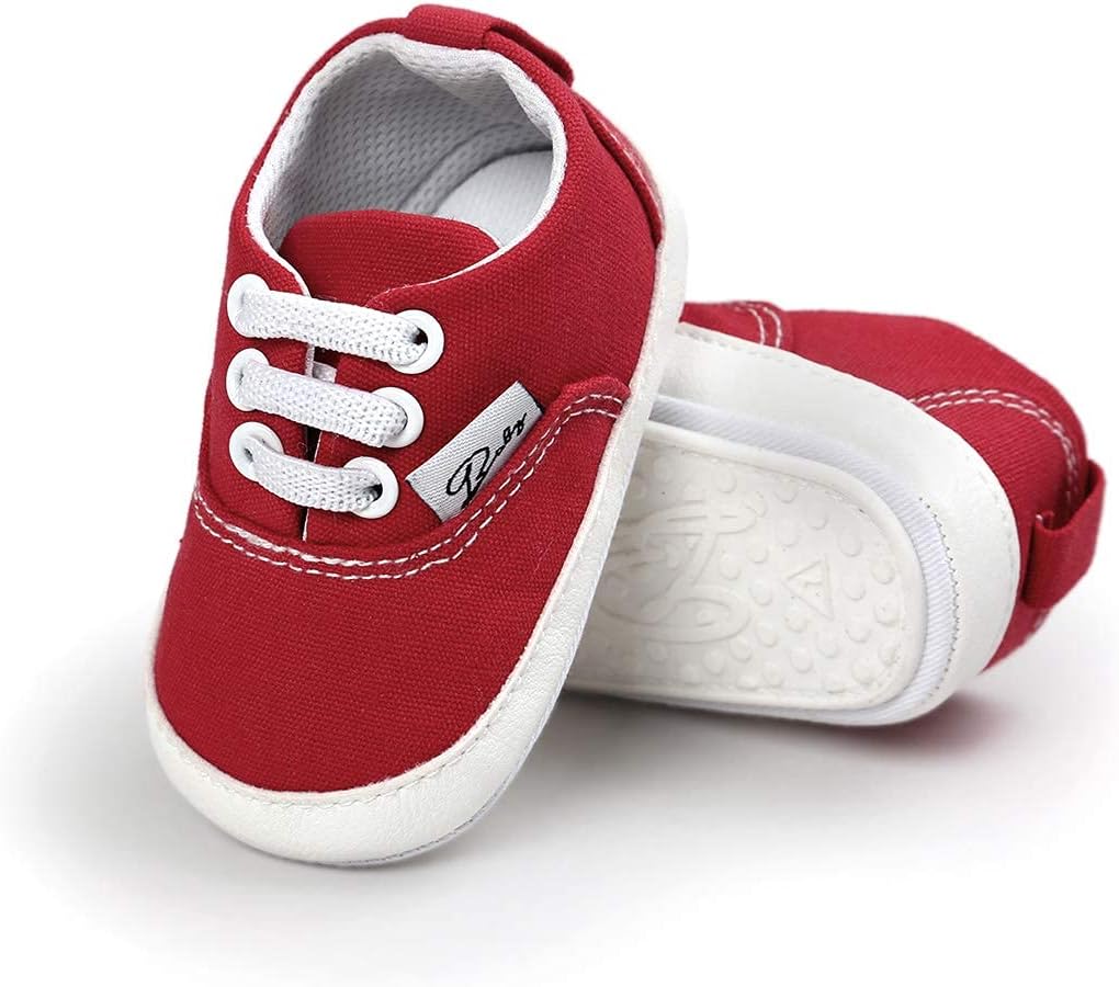 Morbido Infant Baby Boys Girls Canvas Sneaker Toddler Slip On Anti Skid Newborn First Walkers Candy