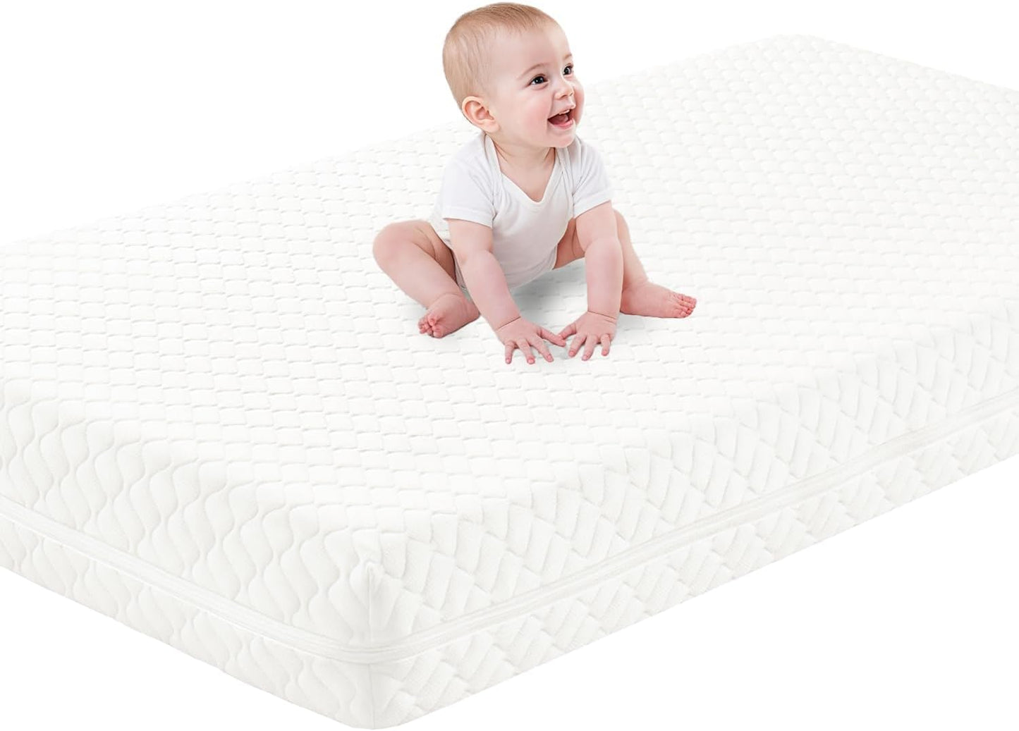 Crib Mattress, Dual-Sided Breathable Baby and Toddler Memory Foam Mattress with Removable and