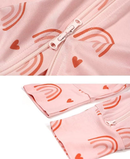 Teach Leanbh Toddler Unisex Baby Bamboo Viscose Pajamas 2 Way Zipper Short Sleeve Footless Romper
