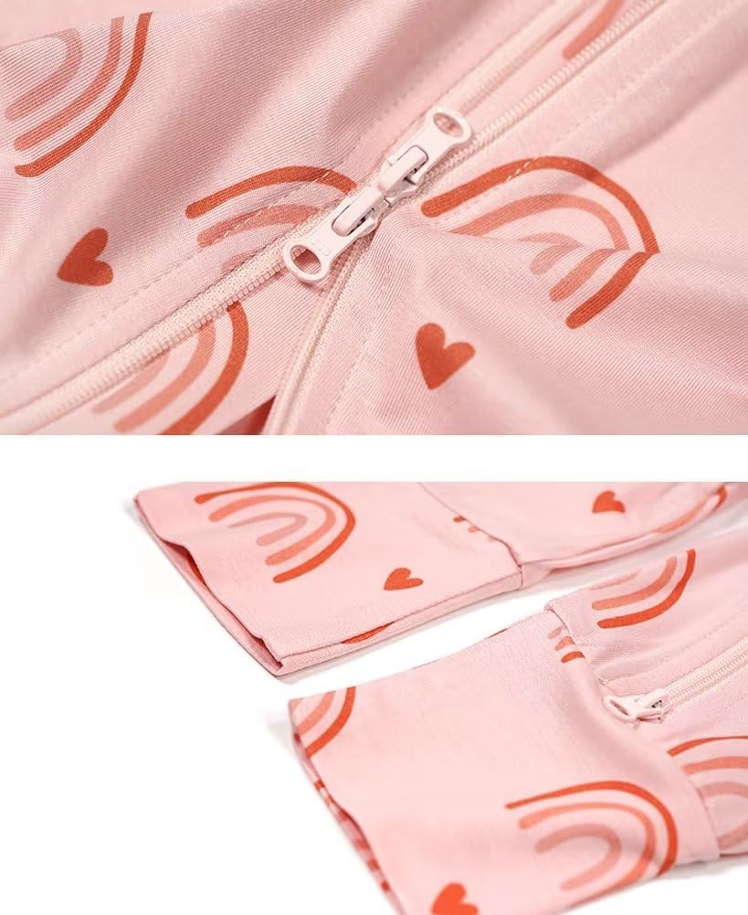 Teach Leanbh Toddler Unisex Baby Bamboo Viscose Pajamas 2 Way Zipper Short Sleeve Footless Romper