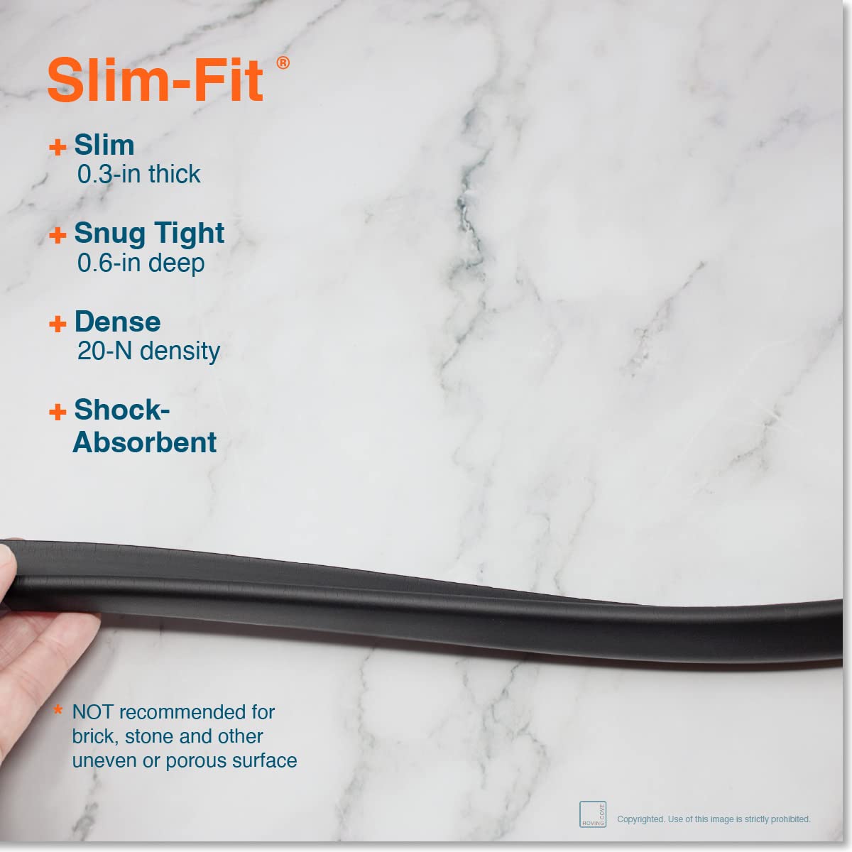 Roving Cove Slim-Fit Edge Protector for Baby Proofing (9ft Small Edge Only), Soft Rubber Foam