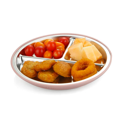 PandaEar 8PCS Baby Feeding Set | Stainless Steel Suction Plates and Bowls with Silicone Fork and
