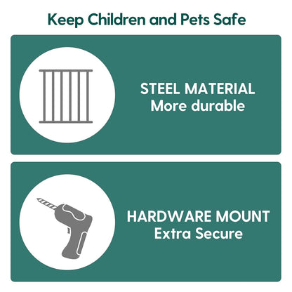 Babelio 34" Extra Tall Baby/Dog Gate with No Threshold Design Walk Thru Door, 26-43" Auto Close