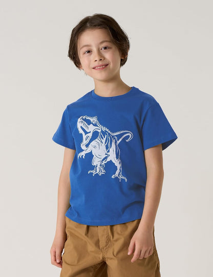 LAPASA Kids T-Shirts Short Sleeve (4 Pack) 100% Cotton Plain Top Tees Boy & Girl Unisex Toddler