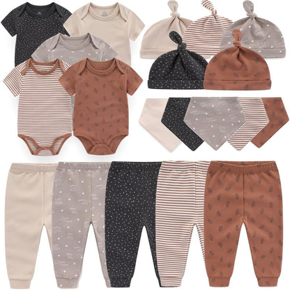 Kiddiezoom Newborn Baby Girl Boy Clothes Baby Outfits Pants Bodysuits Gifts Set Layette Set 0-3