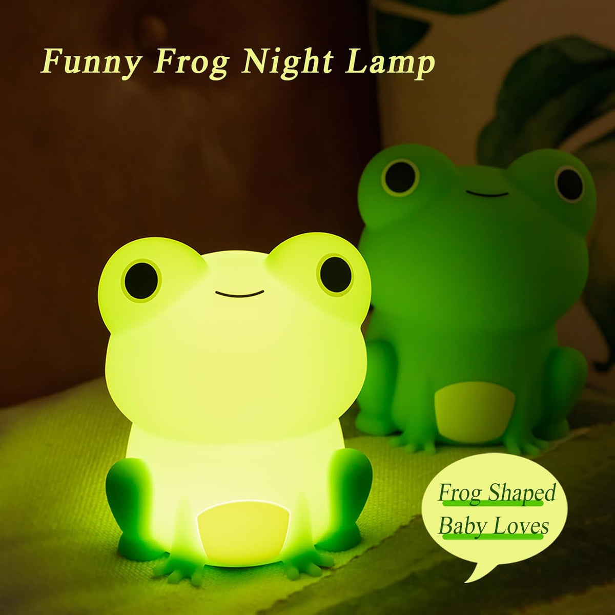 Night Light for Kids, Cute Frog Night Lamp Bedroom Nightlight for Girls Boys Teens, USB