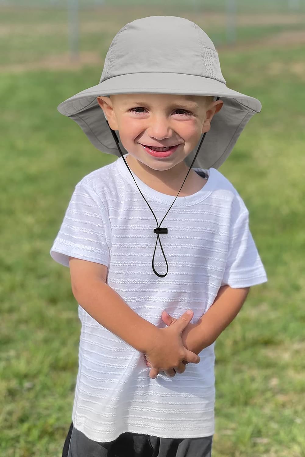 CHUNG Baby Sun Protection Hat Summer Toddler Adjustable UPF 50+ Wide Brim Neck Flap Beach Caps Boys
