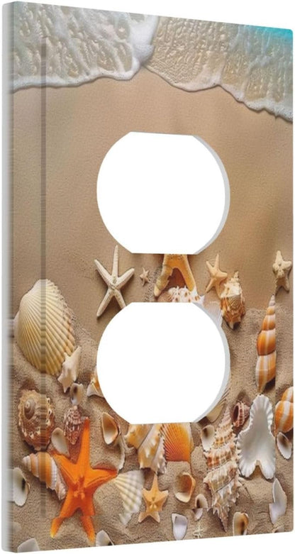 Decorative Outlet Covers Beachy Sea Ocean Seashell Starfish 1 Gang Duplex Light Switch Cover Plate