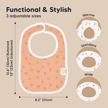 KeaBabies 8-Pack Organic Baby Bibs for Boys, Girls - Super Absorbent Cotton Drool Bibs for Baby