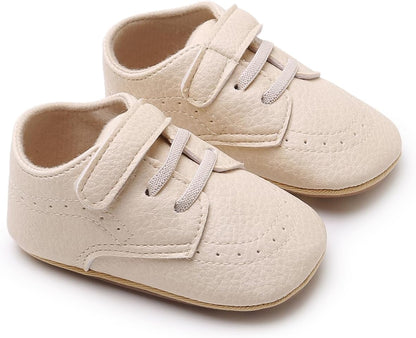 SOFMUO Baby Boys Girls High Top Ankle PU Leather Sneakers Soft Rubber Sole Infant Moccasins Newborn
