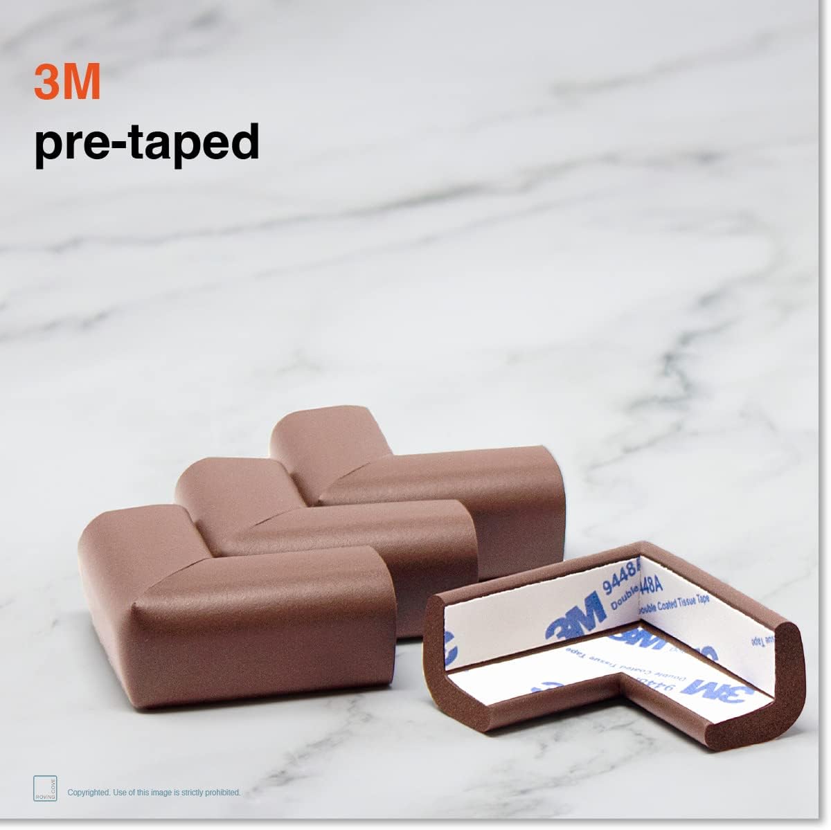 Roving Cove Slim-Fit Corner Protector for Baby Proofing (8 Small Corners), Soft Rubber Foam
