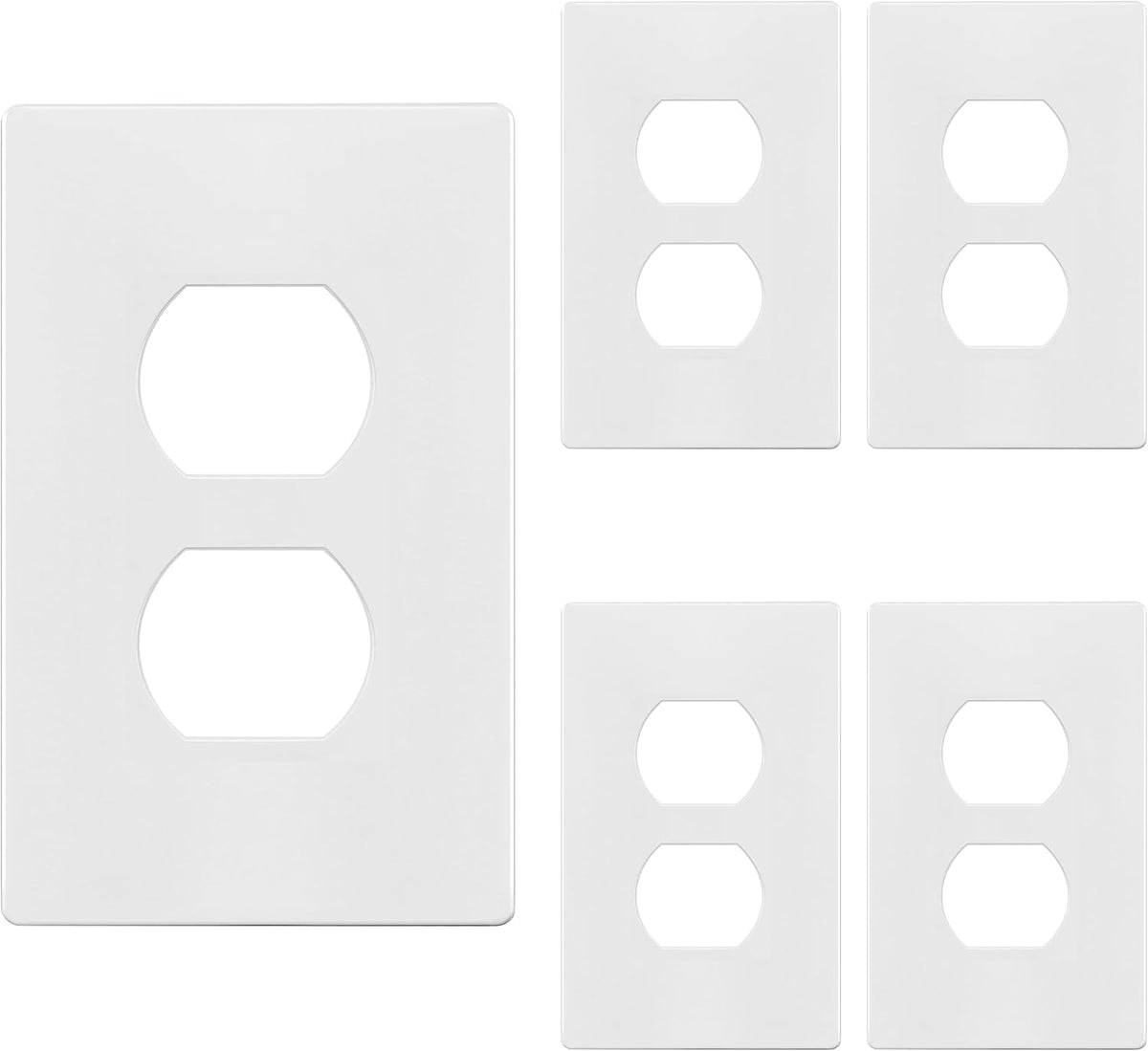 TG Screwless Duplex Wall Plate Covers, Child Safe Receptacle Outlet Covers, Size 1-Gang 4.68"x