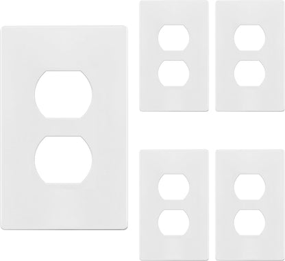 TG Screwless Duplex Wall Plate Covers, Child Safe Receptacle Outlet Covers, Size 1-Gang 4.68"x