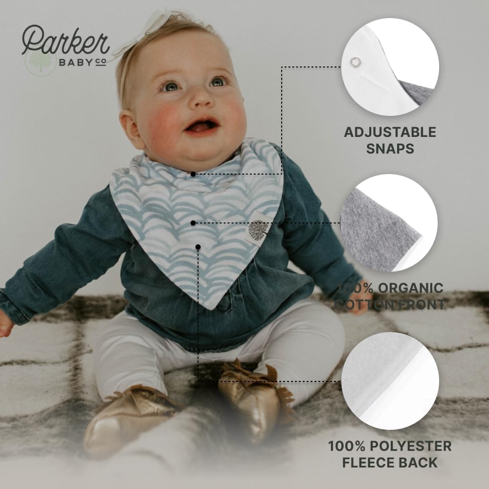 Parker Baby Bandana Drool Bibs 8 Pack Baby Bibs for Boys, Girls, Unisex - Soft & Stylish Teething
