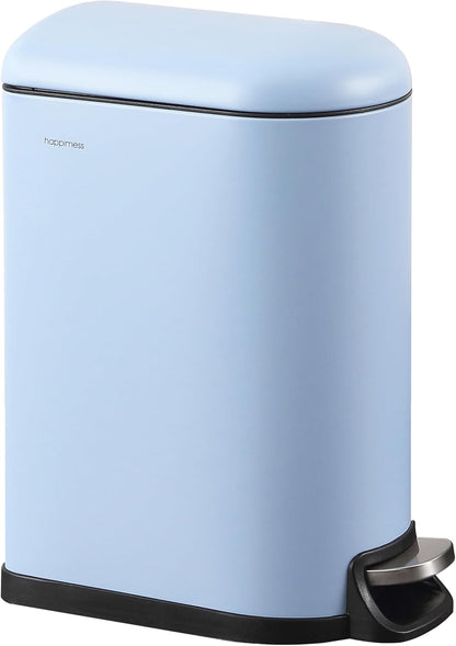 happimess HPM1009H Roland Mini 2.6-Gallon Step-Open Trash Can, Tide Pool Blue,with Soft-Close Lid