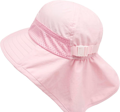 CHUNG Baby Sun Protection Hat Summer Toddler Adjustable UPF 50+ Wide Brim Neck Flap Beach Caps Boys