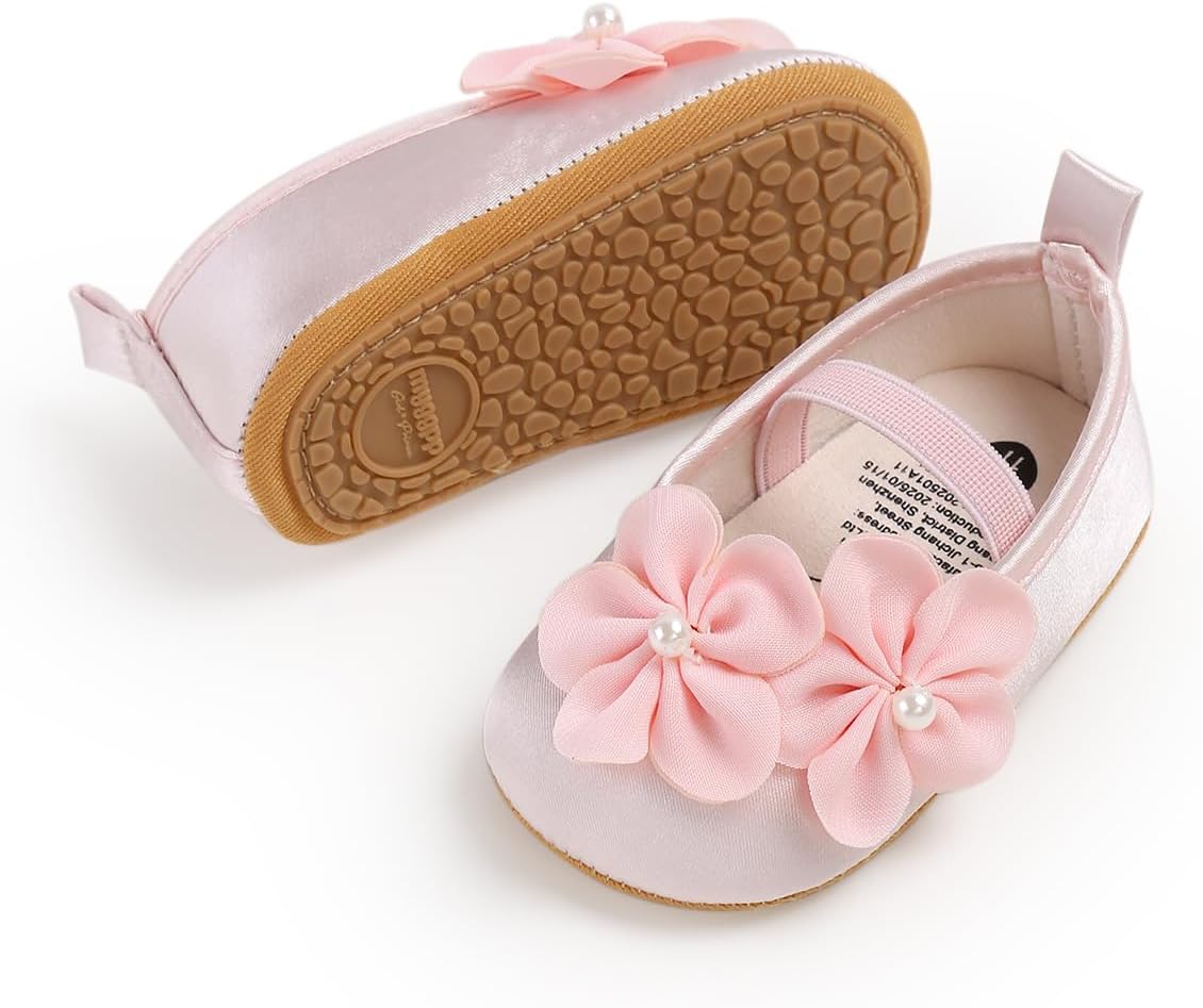 Baby Shoes Mary Jane Flats Non Slip Soft Sole Infant Toddler Sneakers First Walkers Party Christmas