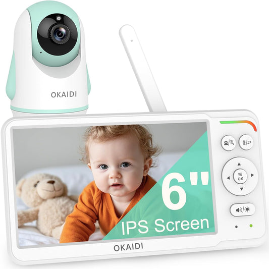 Baby Monitor with Camera and Audio,6" IPS Screen Baby Camera Monitor with 30H Battery,1000ft