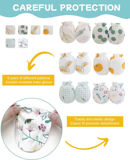 Cute Baby Mittens Newborn, No Scratch Baby Boy Mittens, Baby Girl Hat Gloves for Toddlers, Infant