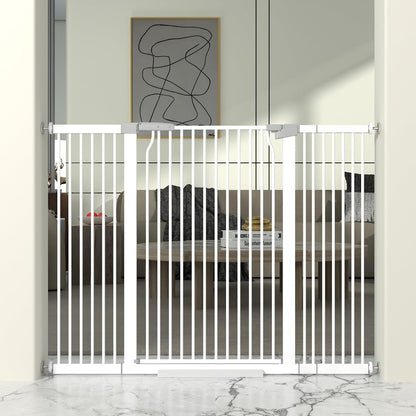 41" Extra Tall Cat Gate for Doorway, 49.2-54.7 Metal Pet Baby Safe Gate, Extra Wide Pressure