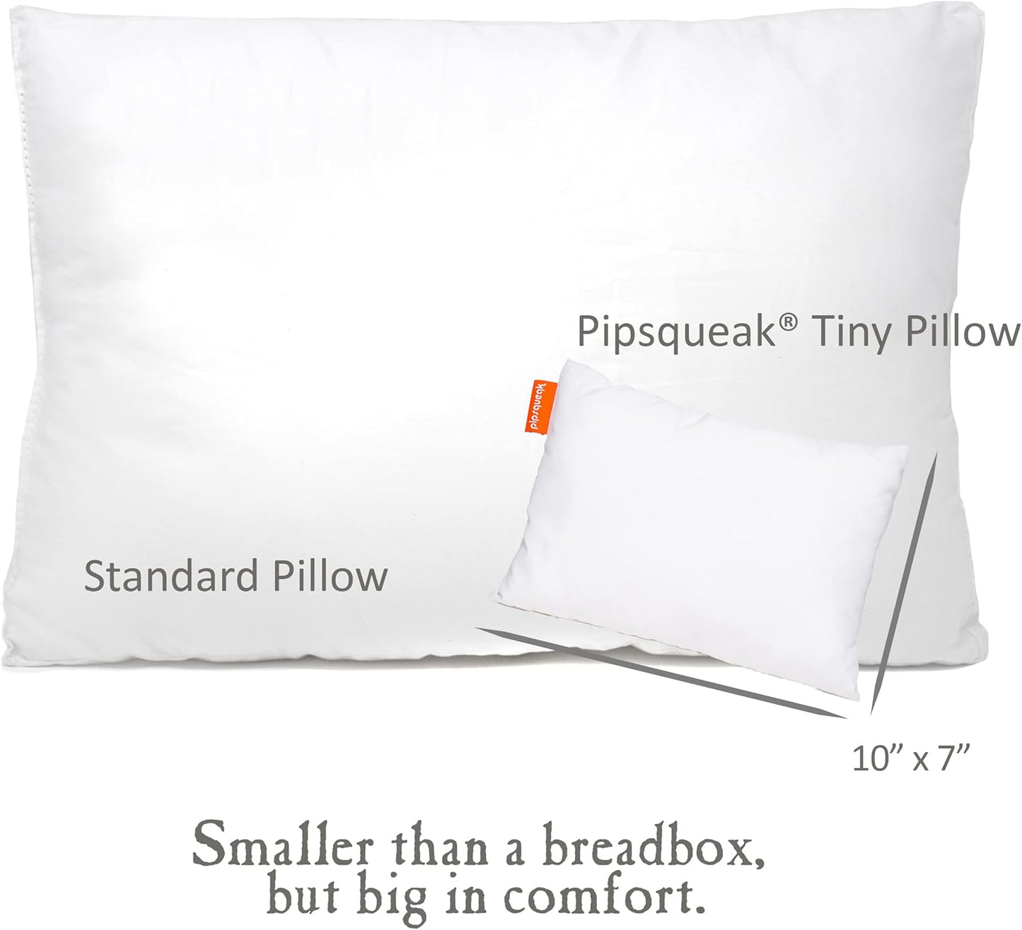 Pipsqueak Microfiber Pillow - Small, Mini, Tiny - 11 x 7 in - Perfect for Travel, Cars, Airplanes