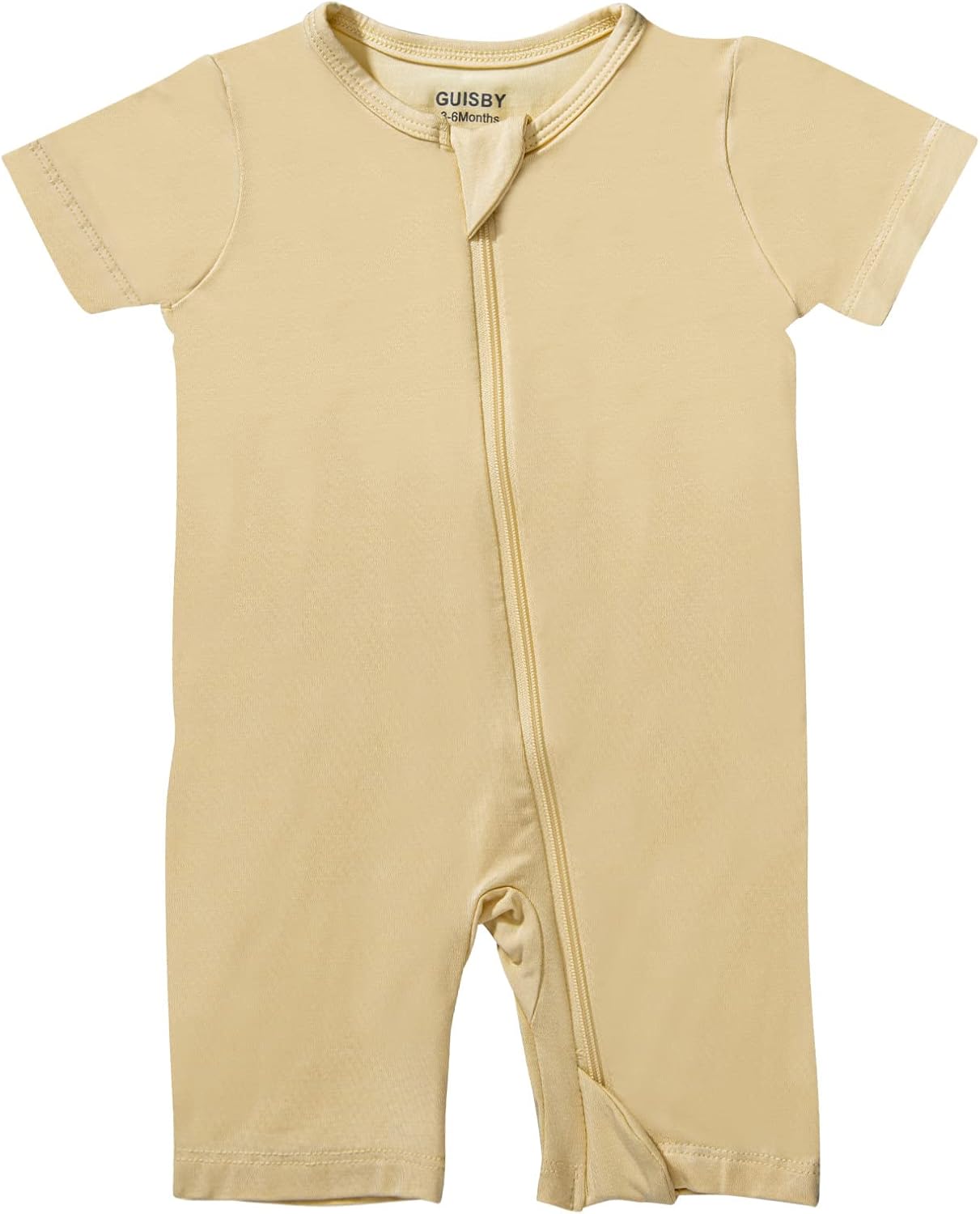 GUISBY Rayon made from bamboo Baby Pajamas Short Sleeve Footless Rompers 2 Way Zipper Sleeper for